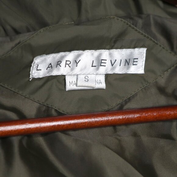 Larry Levine Long Midi Down Filled Parka Coat Faux Fur Hood Olive Green Quilted - Picture 4 of 15
